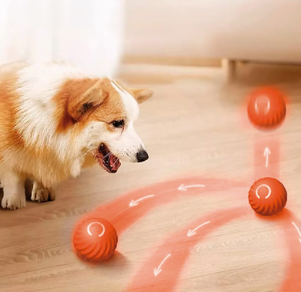 PELOTA INTELIGENTE USB PARA GATOS Y PERROS - ¡DIVERSION AUTOMÁTICA!